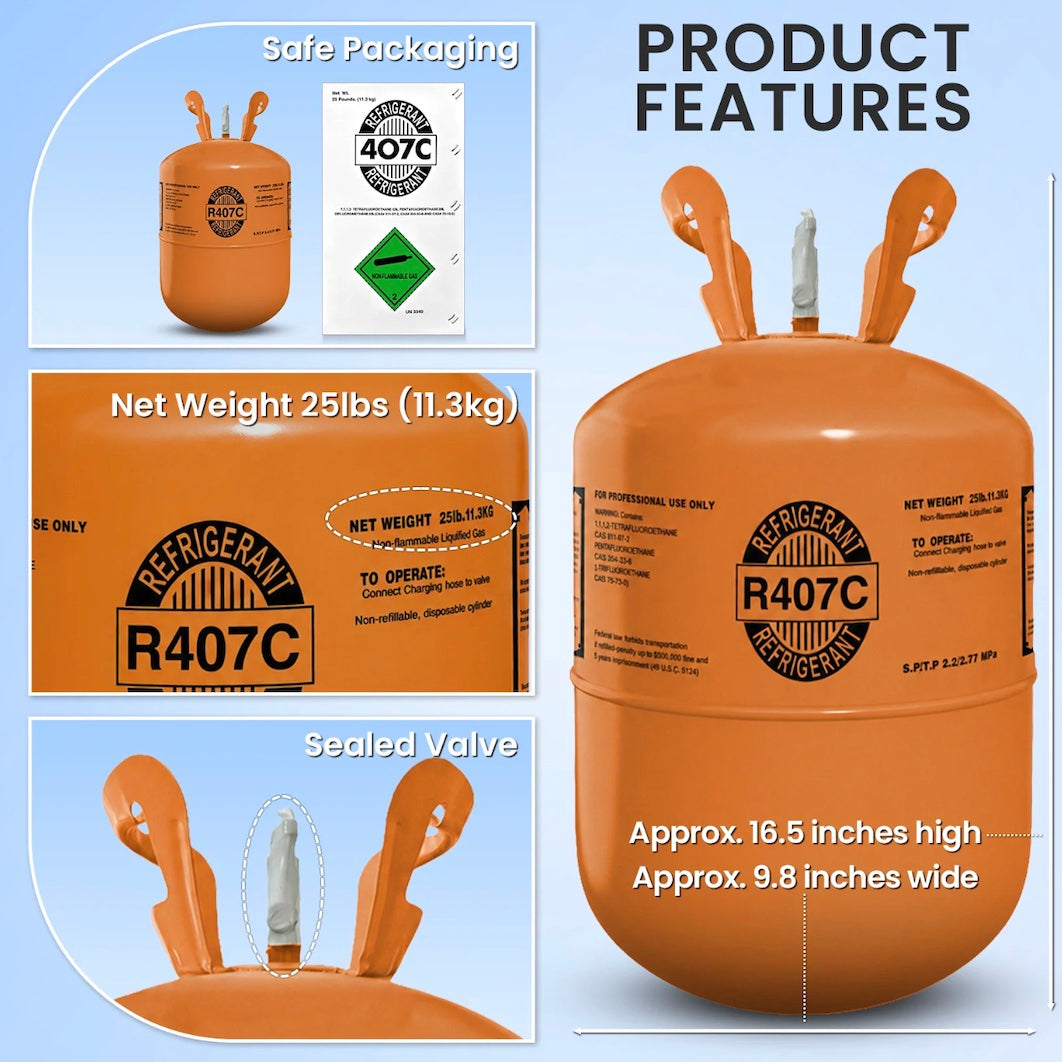 R407C refrigerant cylinder